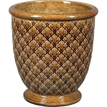 Květináč Květináč keramický SINGAPORE 1-02D glazovaný hnědý 53cm
