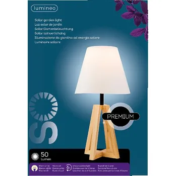Lampička Lampa stolní 8LED dřevo teplá bílá venkovní