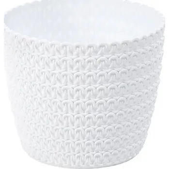 Pěstitelství Obal na květináč MAGNOLIA JERSEY plast 14cm bílá
