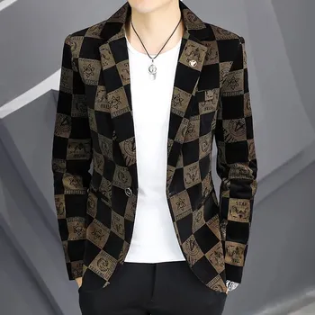 Best Fashion Pánské moderní sako pro společenské akce Barva: Khaki, Velikost: XL