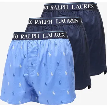 Pánské spodní prádlo Trenky Ralph Lauren Stretch Cotton Three Slim Fit Boxers 3-Pack Blue XXL