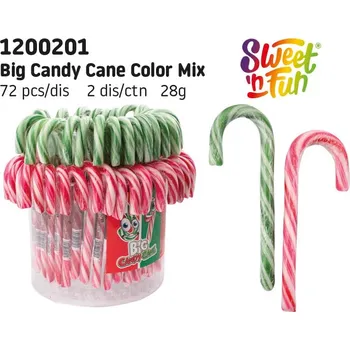 Bonbon Big Candy Cane Color Mix - lízátko hůlka 28g