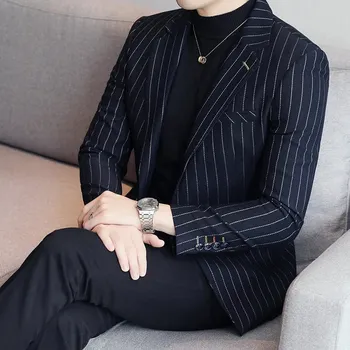 Best Fashion Pánský oblek se dvěma knoflíky pro slavnostní styl Barva: Tmavě Modrá, Velikost: 3XS