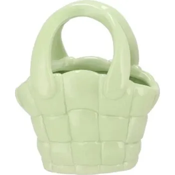 Váza Pastelově zelená keramická váza kabelka Happy Dreamy - 22*12*26 cm