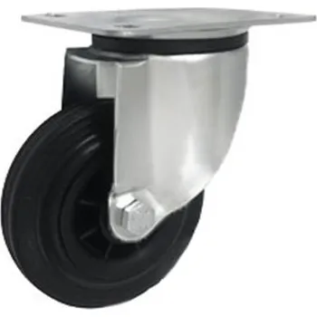 Pojezdové kolečko Pryžové kolo s plastovým diskem v otočné vidlici 125 mm