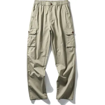 Pánská móda Best Fashion Pánské volné cargo kalhoty pro volný čas Barva: Khaki, Velikost: 5XL
