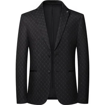 Pánské sako Best Fashion Pánské kostkované sako pro společenské příležitosti Barva: Černá, Velikost: 3XL