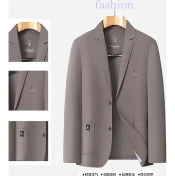 Best Fashion Pánské lehké letní sako pro každodenní nošení Barva: Kávová, Velikost: S