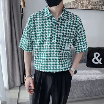 Pánská košile Best Fashion Pánská lehká košile s moderním potiskem Barva: Zelená, Velikost: XL