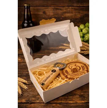 Otvírák Dary dřeva Dřevěný pivní set s gravírováním – pro tatínka