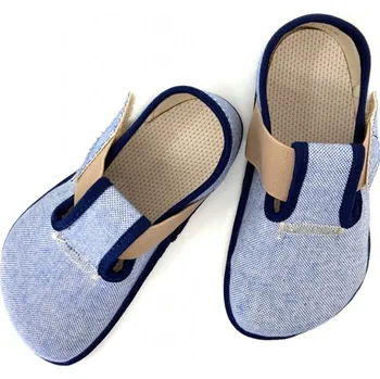 Dětská móda Barefoot bačkory Pegres BF01 modré Velikost: 20