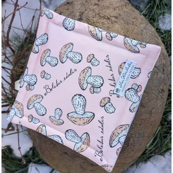 Kuchyňská zástěra Chňapka "Hříbky" - světle růžová