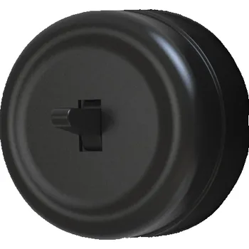 vypínač LOFT vypínač číslo 1 černá na povrch plast kulaté H3-R110M/B