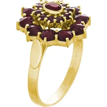 Prsten Stříbrný prsten s českým granátem, zlacený - ovál Velikost: 55