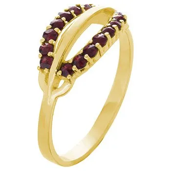 Prsten Stříbrný prsten s českým granátem, zlacený - ovál Velikost: 51