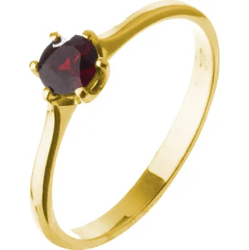 Prsten Stříbrný prsten s českým granátem, zlacený Velikost: 54