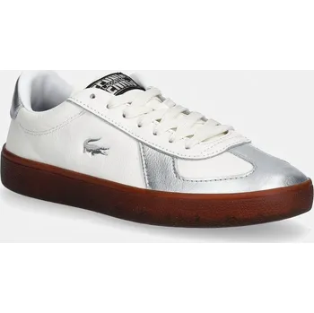 Dámská móda Kožené tenisky Lacoste Baseshot Pro Sneakers Silver & Gold Pack 51SFA0176 bílá 00X, EUR 41