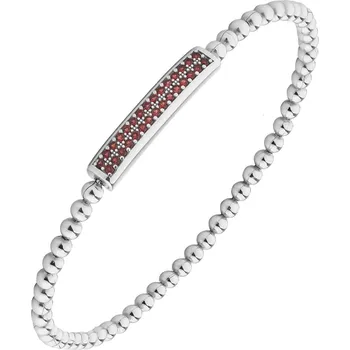 Náramek Stříbrný náramek s českým granátem, rhodiovaný