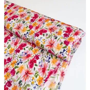 Viskóza DOBBY Flowers digital print