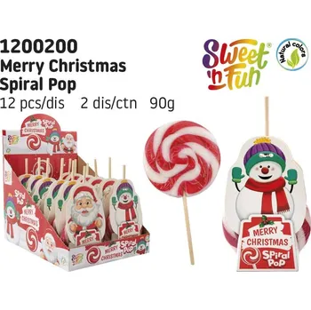 Bonbon Merry Christmas Spiral Pop - lízátko 90g