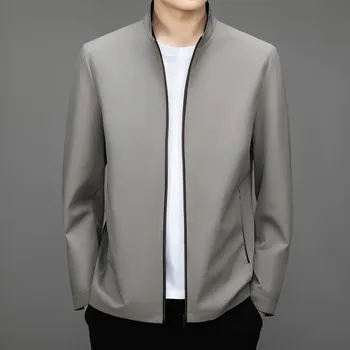 Pánská móda Best Fashion Pánská lehká bunda ve sportovně elegantním stylu Barva: Khaki, Velikost: S