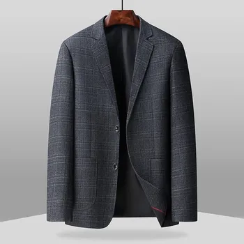 Pánské sako Best Fashion Pánské kostkované sako pro společenské akce Barva: Tmavě Šedá, Velikost: 170-M