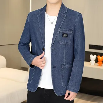 Best Fashion Pánské ležérní sako pro business i volný čas Barva: Modrá, Velikost: L