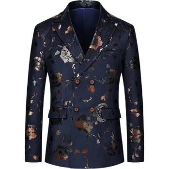 Pánské sako Best Fashion Pánské dvouřadé sako pro slavnostní příležitosti Barva: Tmavě Modrá, Velikost: 3XL