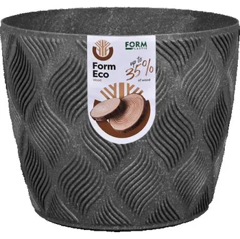 Obal na květináč Obal na květináč kulatý plastový PETIT ECO FLOW antracitový 15cm