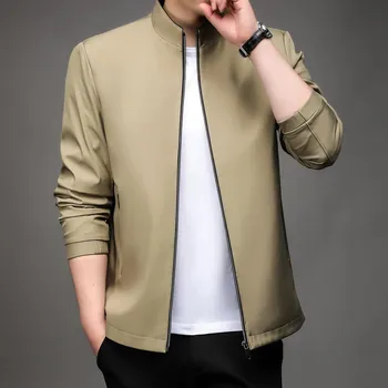 Pánská móda Best Fashion Pánská přechodová bunda se stojáčkem Barva: Khaki, Velikost: M