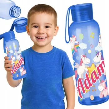 Láhev SKLENĚNÁ LÁHEV LAHEV NA PITÍ NA VODU TRITAN PRO DĚTI JEDNOROŽEC KŮŇ UNICORN