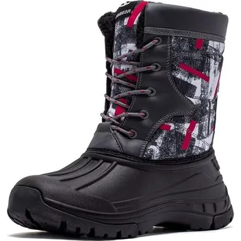 Nákupní košík HOBIBEAR Dětské Sněhule Chlapecké Dívčí Zimní Outdoor Teplé Voděodolné Zimní Boty Šedo-červené EU 38