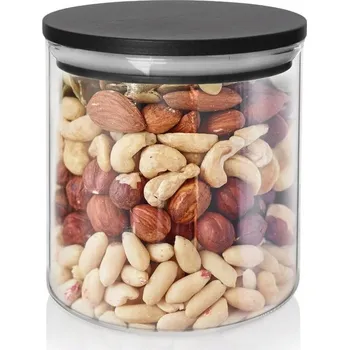 Dóza na potraviny SKLENĚNÁ DÓZA NA SYPKÉ POTRAVINY S VÍKEM A TĚSNĚNÍM NA KOŘENÍ