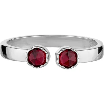 Prsten Stříbrný prsten s českým granátem, rhodiovaný Velikost: 57