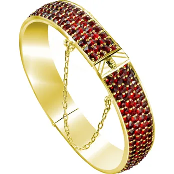 Náramek Zlatý náramek s českým granátem - kruh