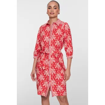 Dámské tričko Geisha košilové šaty se vzorem červené Velikost: 3XL