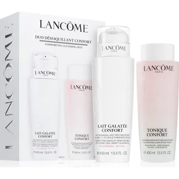 Lancôme Tonique Confort Lancôme Galatée Confort zklidňující odličovací mléko s mandlovým olejem 400 ml + Lancôme Tonique Confort osvěžující hydratační tonikum s růžovou vodou 400 ml