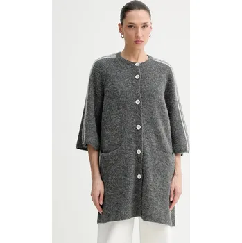 Dámský svetr Kardigan s příměsí vlny American Vintage VITO19K šedá 90X, vel. XS/S