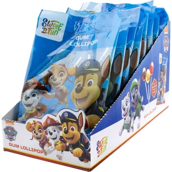 Bonbon Paw Patrol Gum Lollipop bag - lízátka se žvýkačkou v sáčku 90g