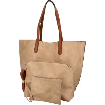 Kabelka Stylový set dámské kabelky a doplňků 3v1 Robina, tmavě béžová