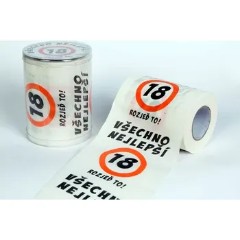 Žertovný předmět Vtipný toaletní papír s potiskem ke 18. narozeninám – originální dárek pro muže i ženy