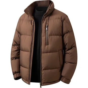 Pánský zimní kabát Best Fashion Pánská krátká zimní péřová bunda do mrazu Barva: Kávová, Velikost: M