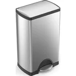 Pedálový odpadkový koš Simplehuman – 38 l, obdélníkový, matná ocel, FPP