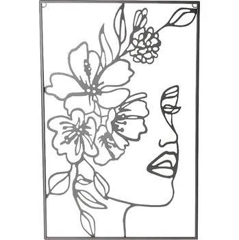 umělá květina Kovová dekorace na zeď Femin, 58 × 38 cm