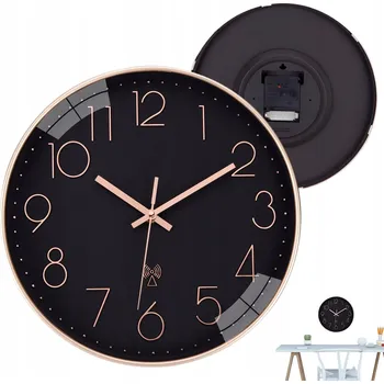 Hodiny NÁSTĚNNÉ HODINY NA BATERIE TICHÉ BEZ TIKÁNÍ ŘÍZENÉ RÁDIEM DO ŠKOLY 30CM