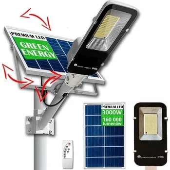 Venkovní osvětlení SOLÁRNÍ LAMPA ULICE LED VÝKONNÁ 3000W SE SENZOREM SOUMRAKU A POHYBU + DÁLKOVÉ OVLÁDÁNÍ