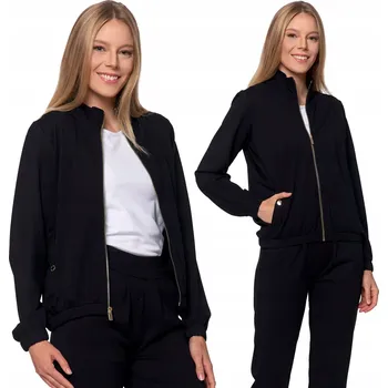 Pánská mikina Sportovní Mikina na Zip se stojáčkem Hladká Bomber z Viskózy MORAJ - 3XL