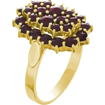 Prsten Stříbrný prsten s českým granátem, zlacený - ovál Velikost: 51