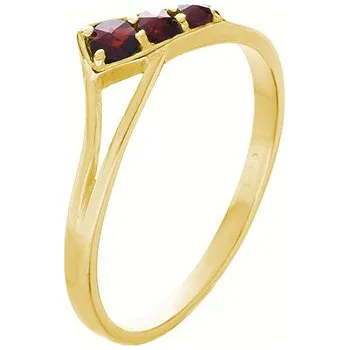 Prsten Stříbrný prsten s českým granátem, zlacený - špička Velikost: 61