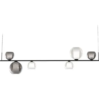 Sikrea Závěsné svítidlo EMY, 2xE27, 4xE14, d.150cm Barva skla: Transparentní, Barva montury: Černá